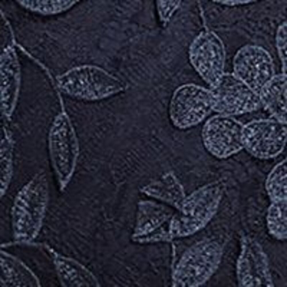 ADRIANNA PAPELL Womens Navy Side Slit  Lined Flutter Sleeve Maxi Formal Dress 14 - Picture 4 of 5